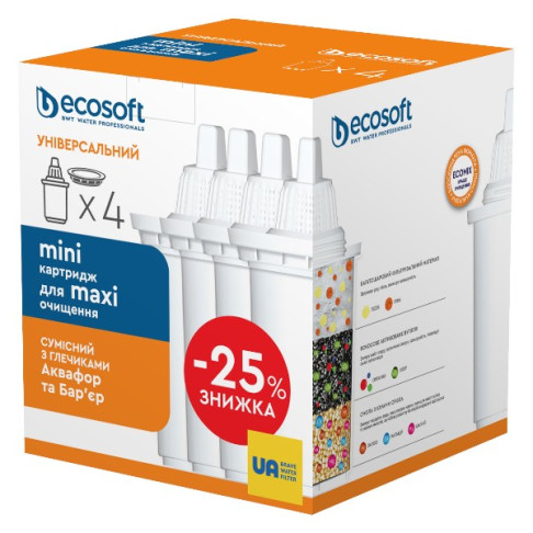 Комплект картриджів Ecosoft універсальних для фільтрів-глечиків (3+1) - Filter.ua