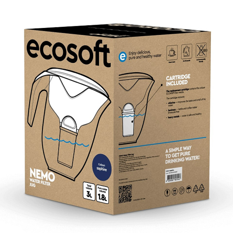 Фильтр-кувшин Ecosoft НЕМО сапфировый 3л - Filter.ua