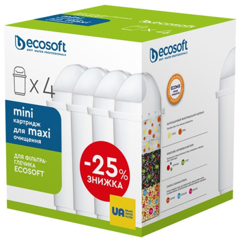 Комплект картриджів Ecosoft покращених для фільтра-глечика 3+1 шт - Filter.ua