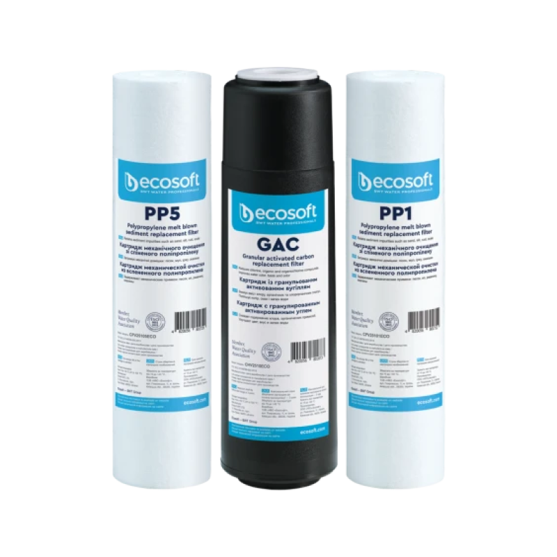Комплект картриджей для обратного осмоса Ecosoft CPV3ECOST(1-3 ст) - Filter.ua