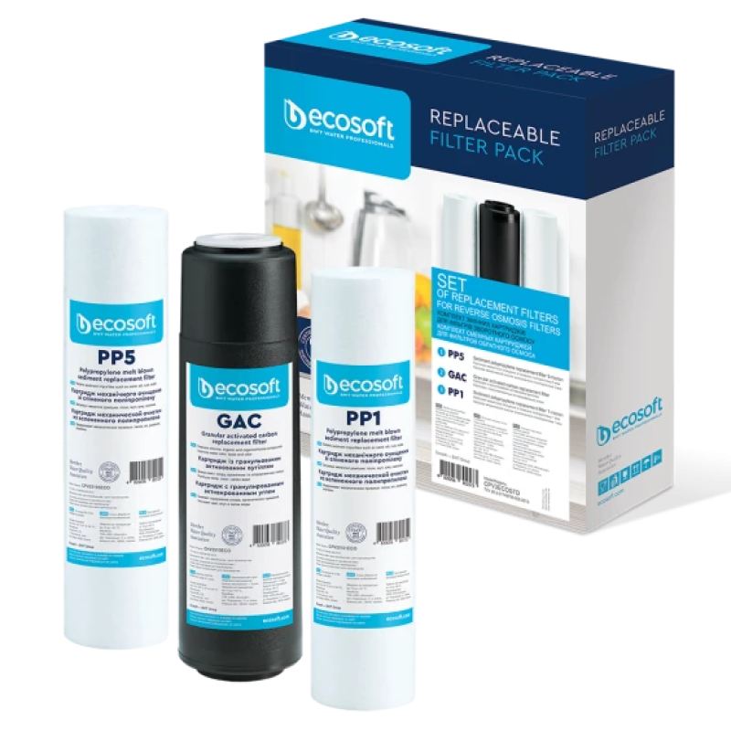 Комплект картриджей для обратного осмоса Ecosoft CPV3ECOST(1-3 ст) - Filter.ua