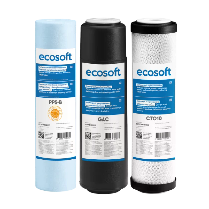 Комплект картриджей 1-2-3 Ecosoft улучшенный для обратного осмоса - Filter.ua