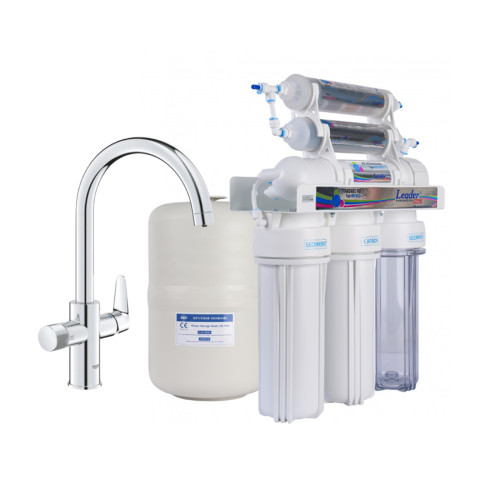 Фільтр зворотного осмосу Leader Silver RO-6 зі змішувачем Grohe Start Curve, хром - Filter.ua