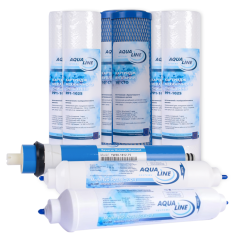 Річний комплект картриджів Aqualine Rо-6+мембрана - Filter.ua