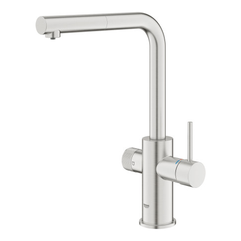 Трехпозиционный смеситель Grohe Blue Pure Minta, супер сталь (30601DC0) - Filter.ua