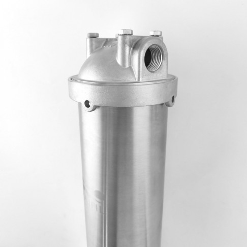 Корпус из нержавеющей стали 10" Slim 3/4" (100 psi) RAIFIL с резьбой 1/2" снизу (ST) - Filter.ua