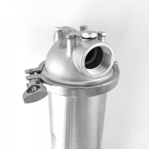 Корпус из нержавеющей стали 10" Slim 1" крышка на хомуте (100 psi) RAIFIL (ST) - Filter.ua