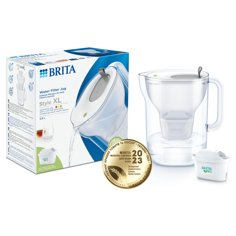 Фільтр-глечик Brita Style XL LED Mxpro сірий - Filter.ua