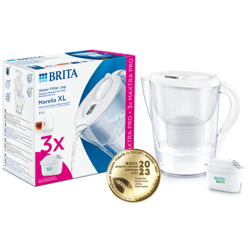 Фільтр-глечик Brita Marella XL MXpro білий + 3 картриджа - Filter.ua