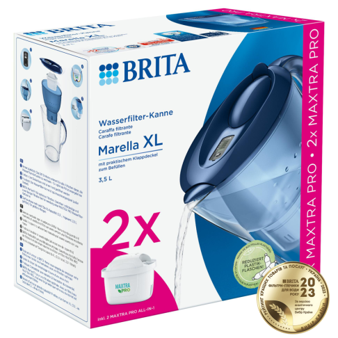 Фільтр-глечик Brita Marella XL MXpro синій + 2 картриджа - Filter.ua
