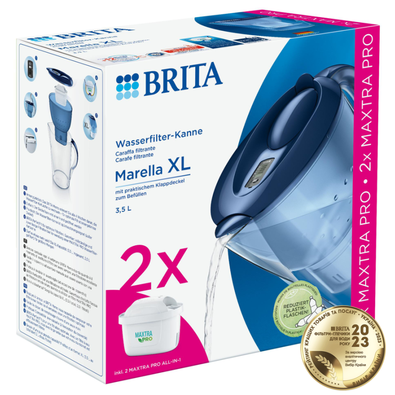 Фільтр-глечик Brita Marella XL MXpro синій + 2 картриджа - Filter.ua