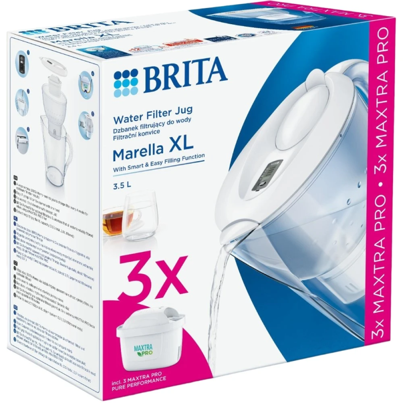 Фільтр-глечик Brita Marella MXpro білий + 3 картриджа - Filter.ua