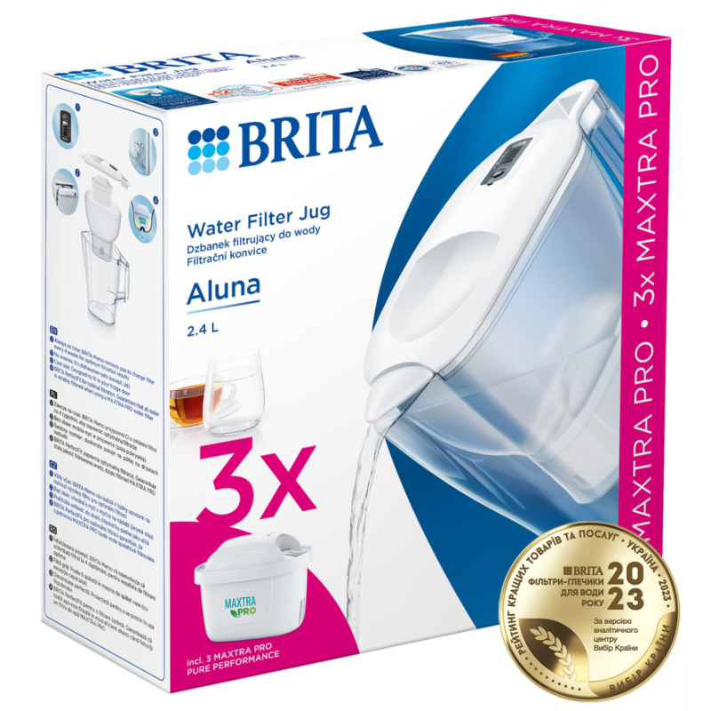 Фільтр-глечик Brita Aluna MXpro білий + 3 картриджа - Filter.ua