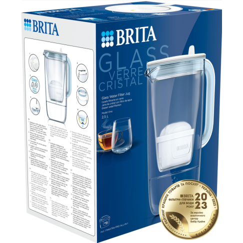 Фільтр-глечик Brita скляний LED MXpro синій  - Filter.ua