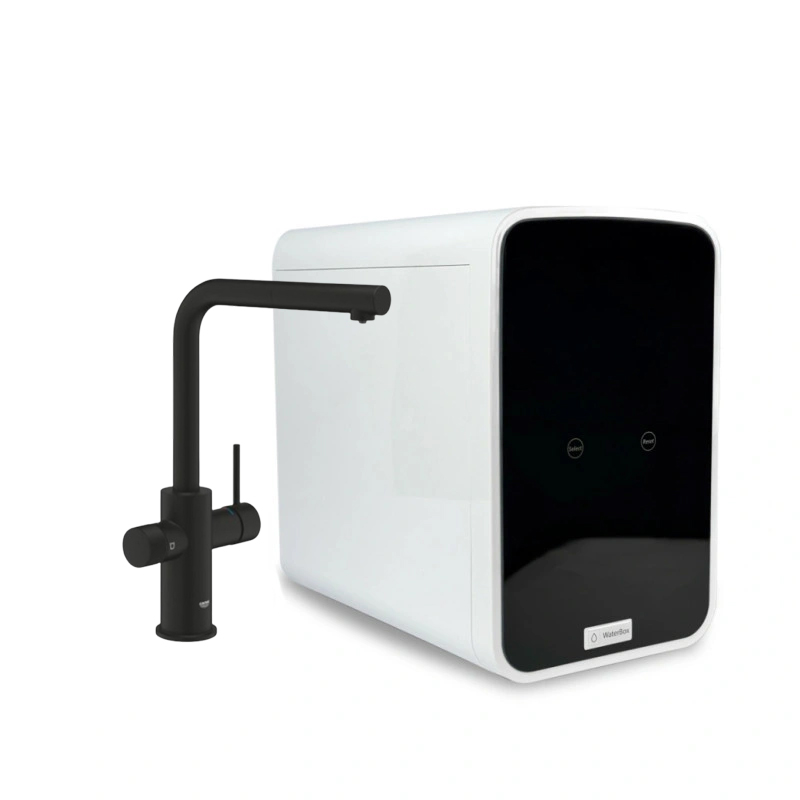 Система зворотного осмосу WaterBox RO-400 (Black Edition) зі змішувачем Grohe Blue Pure Minta, фантомний чорний - Filter.ua