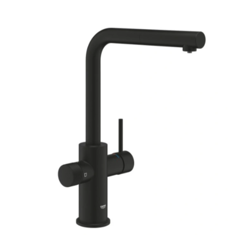 Система зворотного осмосу WaterBox RO-400 (Black Edition) зі змішувачем Grohe Blue Pure Minta, фантомний чорний - Filter.ua