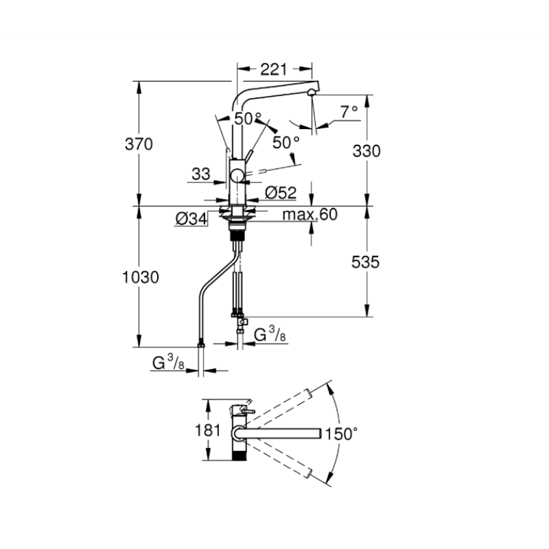 Трехпозиционный смеситель Grohe Blu Pure Minta (30600000) - Filter.ua