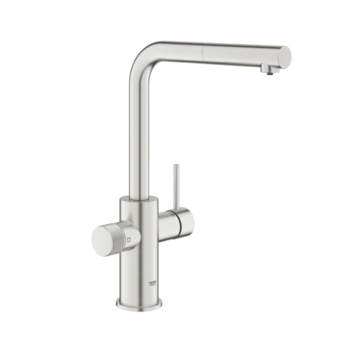 Трехпозиционный смеситель Grohe Blue Pure Minta, супер сталь (30601DC0) - Filter.ua