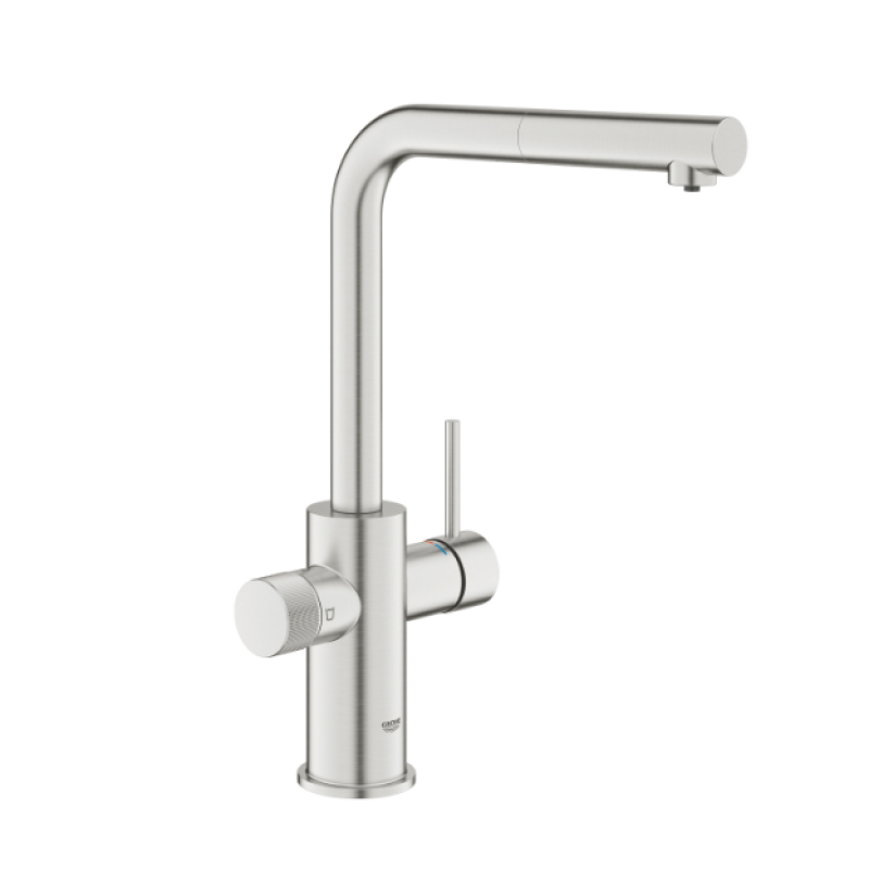 Трехпозиционный смеситель Grohe Blue Pure Minta, супер сталь (30601DC0) - Filter.ua
