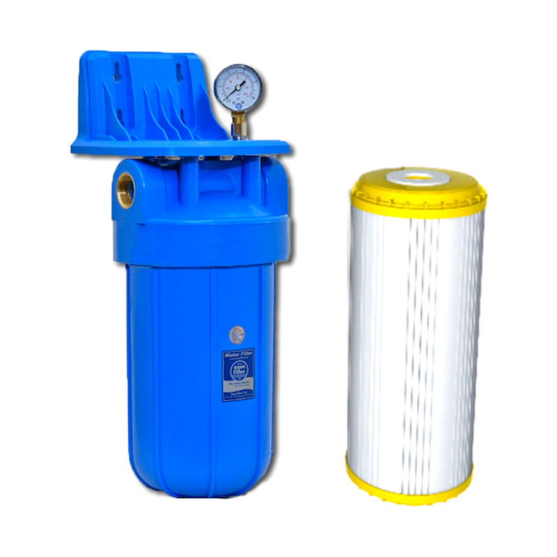 Фільтр Aquafilter Big Blue 10 з пом'якшуючим картриджем і манометром - Filter.ua