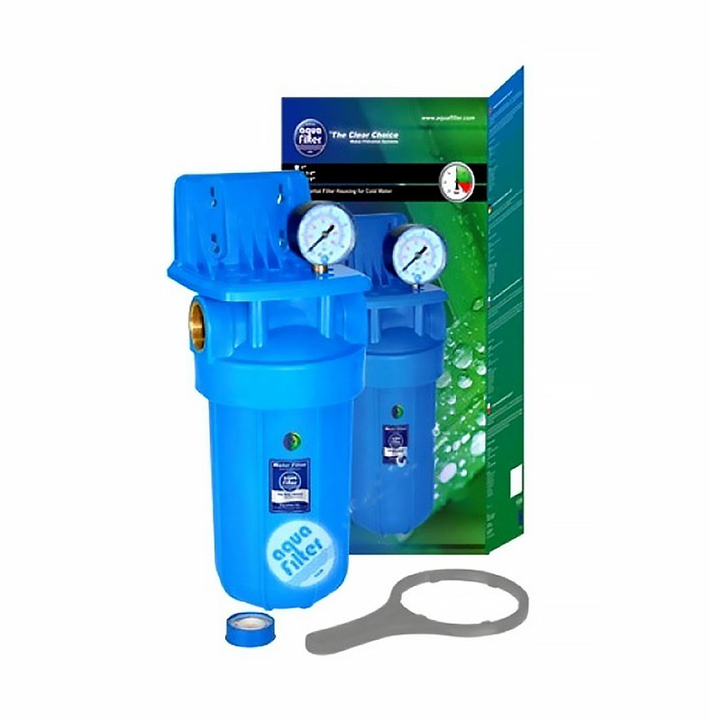 Фильтр Aquafilter Big Blue 10 с угольным картриджем и манометром - Filter.ua
