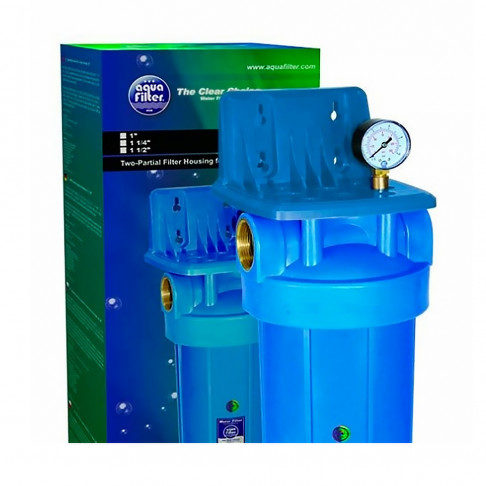 Фільтр Aquafilter Big Blue 20 Кентавр із вугільним картриджем і манометром - Filter.ua