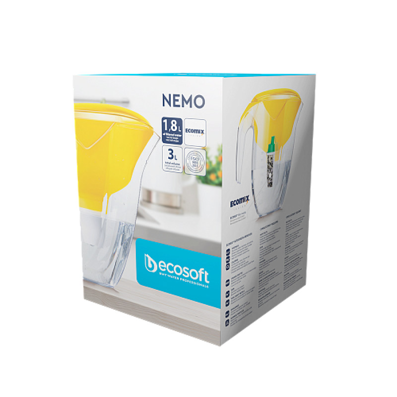 Фільтр-глечик Ecosoft NEMO жовтий 3 л - Filter.ua